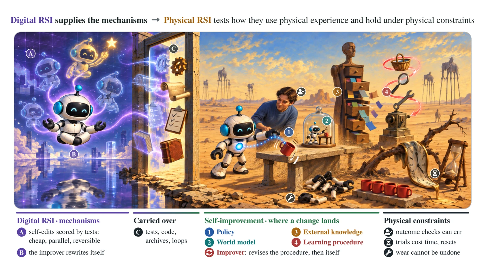 Figure 1. From digital to physical recursive self-improvement.